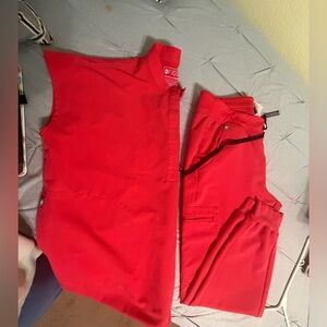 FIGS Women's scrub Red Scrubs medium Rafaela LP Zamora